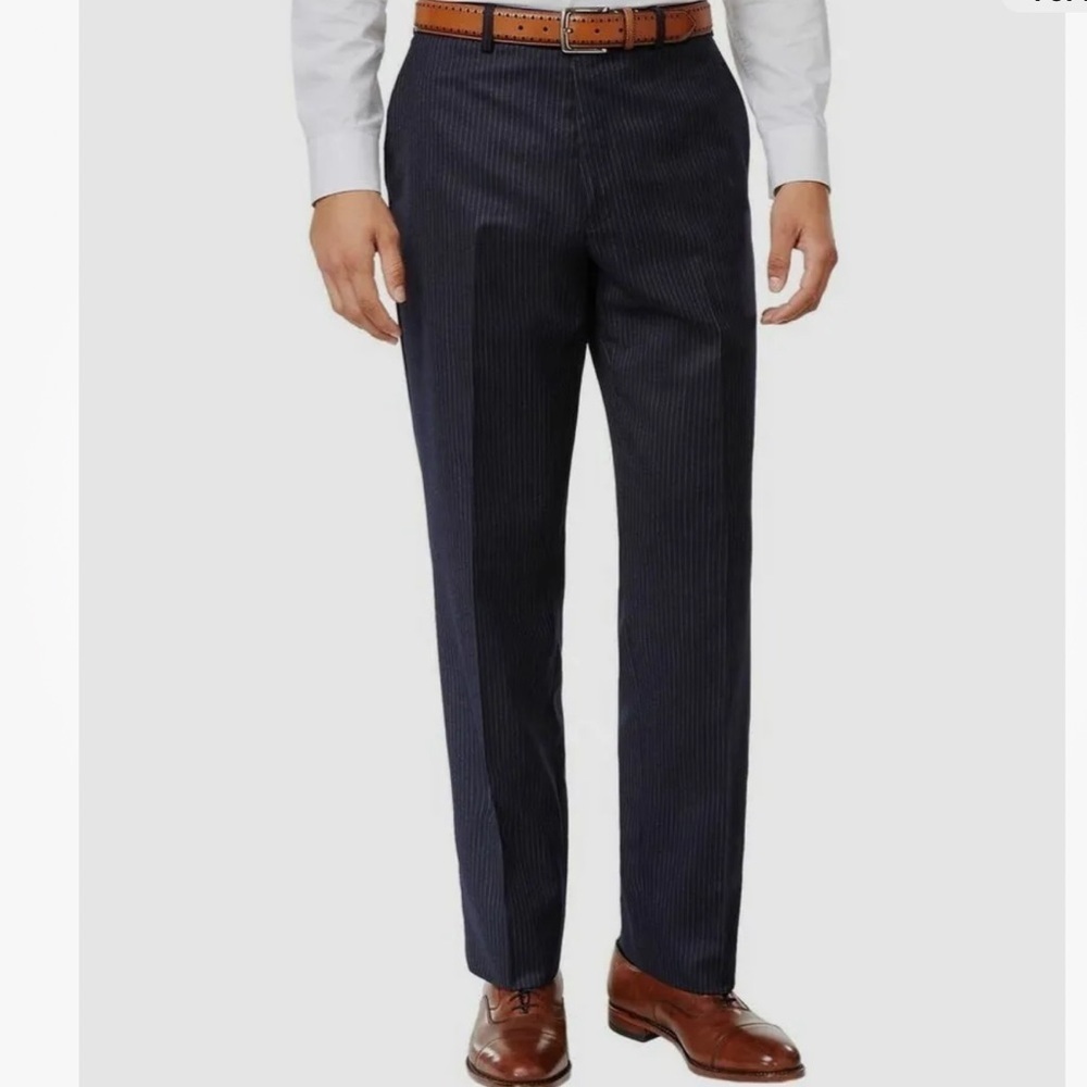 Calvin Klein Pants Men's 38x32 black Striped Wool Blend.